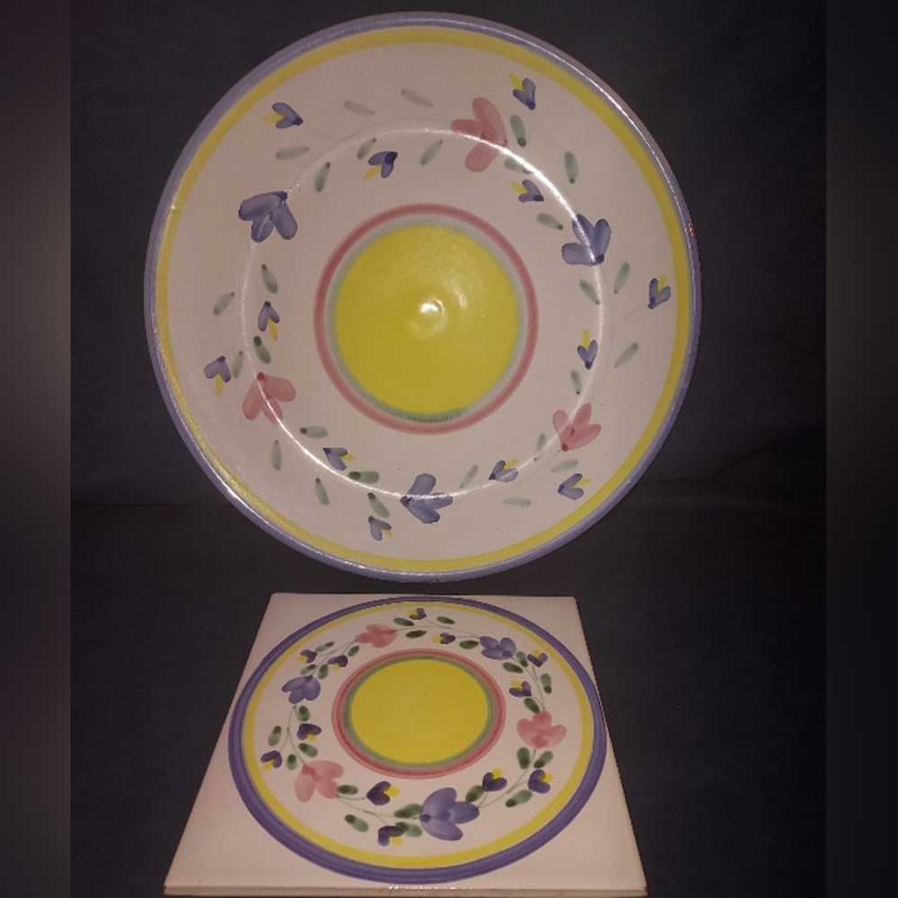 ⚜️ Caleca !!! ⚜️ Carousel Pattern ⚜️ Charger & Hot Plate Set ⚜️ RARE ⚜️